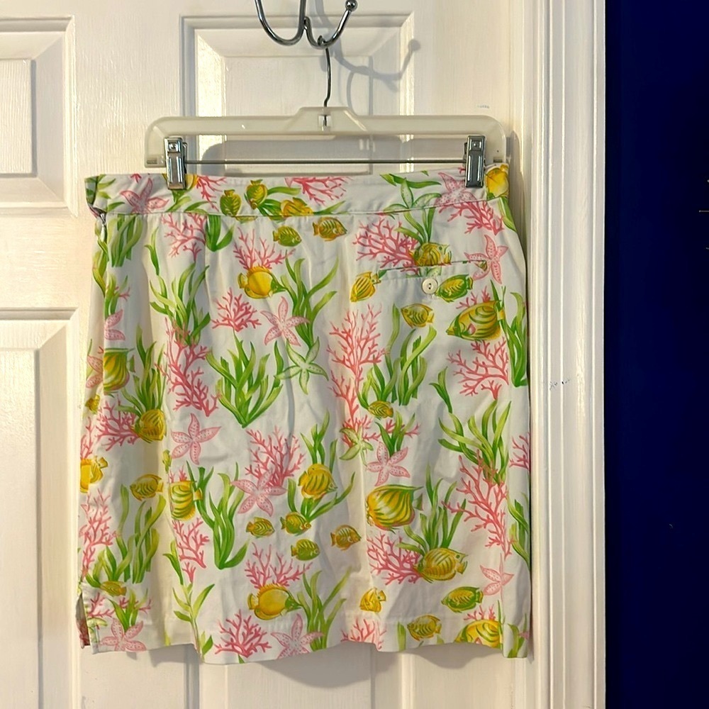 Women’s EP Pro Golf Polyester & Spandex Pink Green & White Athletic Golf Skort - Picture 5 of 8